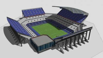 大型足球场看台SU模型下载_sketchup草图大师SKP模型