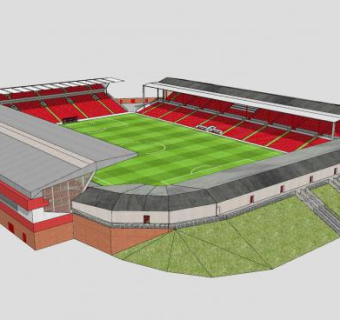 现代体育看台建筑SU模型下载_sketchup草图大师SKP模型