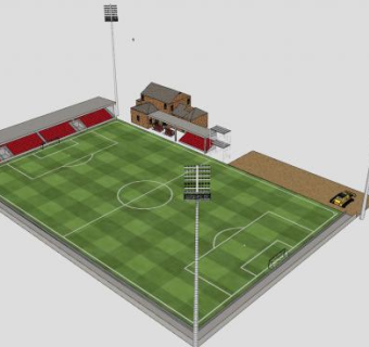 西区公园足球场看台SU模型下载_sketchup草图大师SKP模型