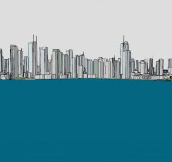 港口大城市SU模型下载_sketchup草图大师SKP模型