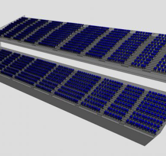 体育场的露天看台SU模型下载_sketchup草图大师SKP模型
