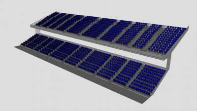 体育场的露天看台SU模型下载_sketchup草图大师SKP模型