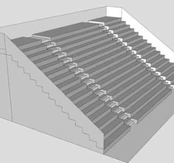足球场看台席SU模型下载_sketchup草图大师SKP模型