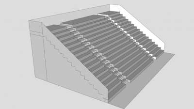 足球场看台席SU模型下载_sketchup草图大师SKP模型