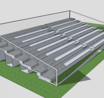小型露天看台建筑SU模型下载_sketchup草图大师SKP模型