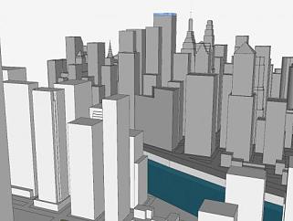 大型城市<em>规划建筑</em>SU模型下载_sketchup草图大师SKP模型