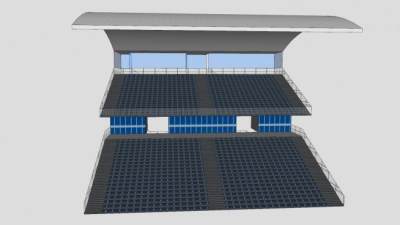 体育场双层大看台SU模型下载_sketchup草图大师SKP模型