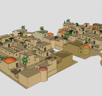 以色列村庄建筑SU模型下载_sketchup草图大师SKP模型
