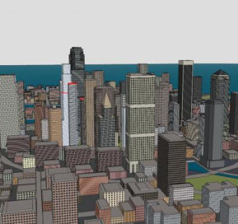 现代诚市规划建筑SU模型下载_sketchup草图大师SKP模型