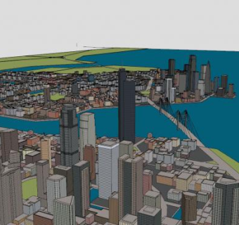 现代城市建筑SU模型下载_sketchup草图大师SKP模型