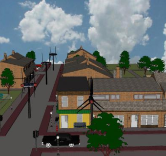 风力涡轮机城市建筑SU模型下载_sketchup草图大师SKP模型