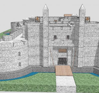 城堡区城市建筑SU模型下载_sketchup草图大师SKP模型
