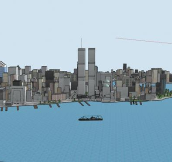 纽约市诚市建筑SU模型下载_sketchup草图大师SKP模型