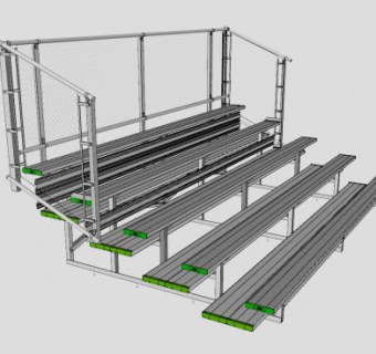 五行看台席SU模型下载_sketchup草图大师SKP模型