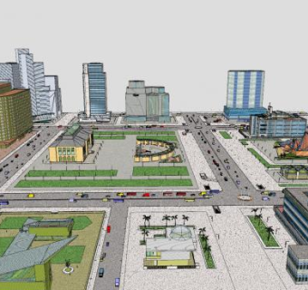 城市户外建筑SU模型下载_sketchup草图大师SKP模型