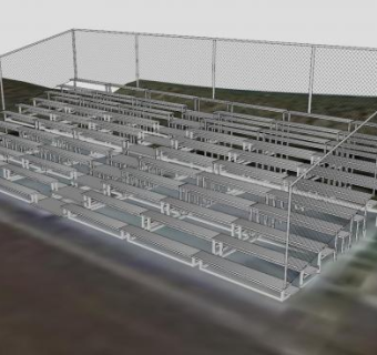 金属建筑露天看台SU模型下载_sketchup草图大师SKP模型
