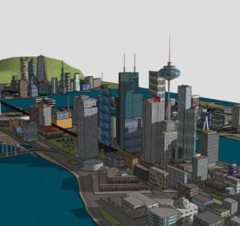 微城邦企业建筑SU模型下载_sketchup草图大师SKP模型