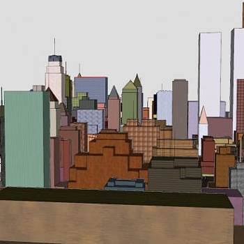兰彻斯特市建筑SU模型下载_sketchup草图大师SKP模型