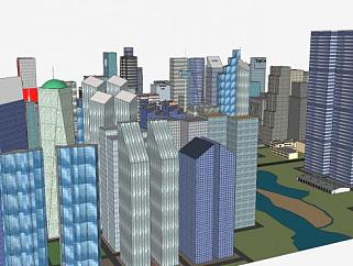 米加纳尔<em>城市建筑</em>SU模型下载_sketchup草图大师SKP模型