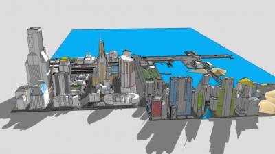 城市大都市SU模型下载_sketchup草图大师SKP模型