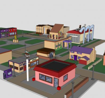 斯普林菲尔德旅游建筑SU模型下载_sketchup草图大师SKP模型