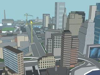 城市规划<em>建筑中心</em>SU模型下载_sketchup草图大师SKP模型