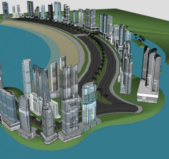 城市大厦建筑SU模型下载_sketchup草图大师SKP模型