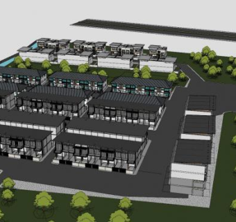 房地产开发建筑SU模型下载_sketchup草图大师SKP模型