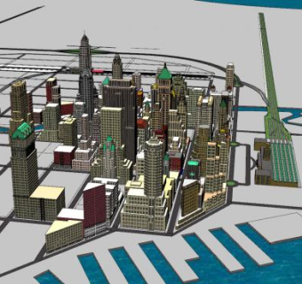 艺术风格诚市建筑SU模型下载_sketchup草图大师SKP模型