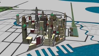 艺术风格诚市建筑SU模型下载_sketchup草图大师SKP模型