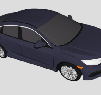 2016本田思域LX轿车汽车SU模型_su模型下载 草图大师模型_SKP模型