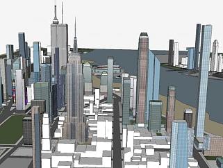 纽波特市<em>城市建筑</em>SU模型下载_sketchup草图大师SKP模型