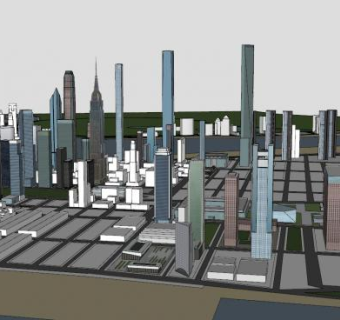 纽波特城城市建筑SU模型下载_sketchup草图大师SKP模型