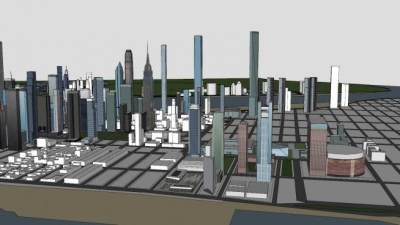 纽波特城城市建筑SU模型下载_sketchup草图大师SKP模型