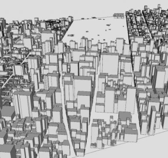 城镇规划建筑中心SU模型下载_sketchup草图大师SKP模型