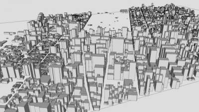 城镇规划建筑中心SU模型下载_sketchup草图大师SKP模型