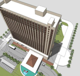 雷迪森酒店外观SU模型下载_sketchup草图大师SKP模型