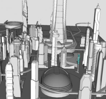 未完成城市规划SU模型下载_sketchup草图大师SKP模型