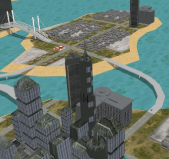 大城市建筑岛屿中心SU模型下载_sketchup草图大师SKP模型