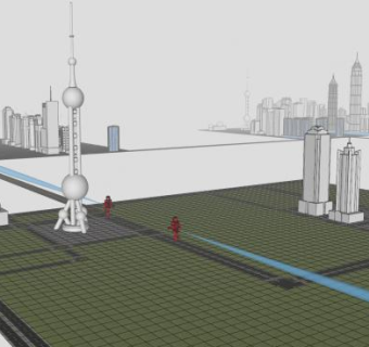 诚市规划建筑SU模型下载_sketchup草图大师SKP模型