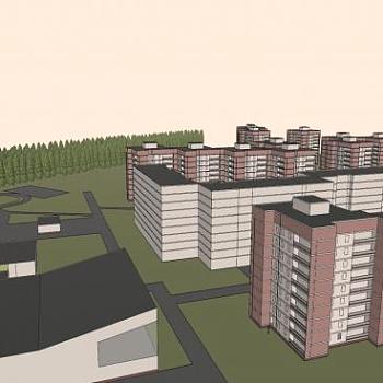 普里皮亚特诚市建筑SU模型下载_sketchup草图大师SKP模型