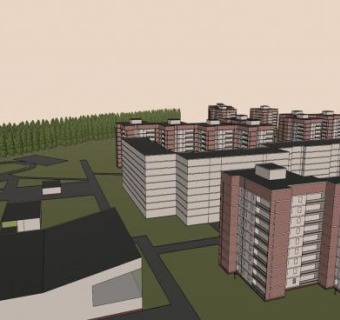 普里皮亚特诚市建筑SU模型下载_sketchup草图大师SKP模型