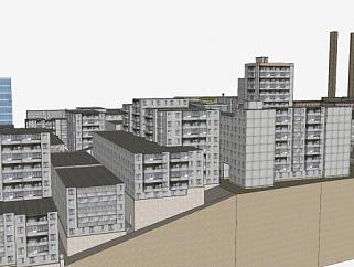 低多边形<em>城市建筑</em>SU模型下载_sketchup草图大师SKP模型