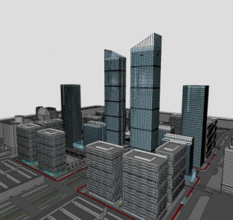 深圳华南城城市建筑SU模型下载_sketchup草图大师SKP模型