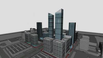 深圳华南城城市建筑SU模型下载_sketchup草图大师SKP模型