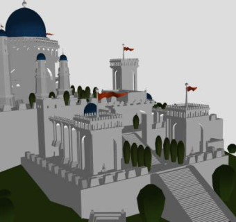 复古城堡古建筑SU模型下载_sketchup草图大师SKP模型