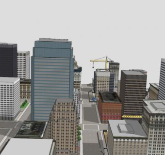 城市建设规划中心SU模型下载_sketchup草图大师SKP模型