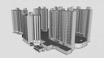 庆北永川市诚市规划SU模型下载_sketchup草图大师SKP模型