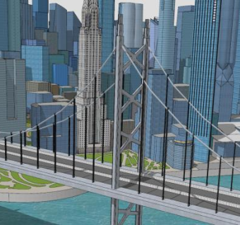 现代城市中心规划建筑SU模型下载_sketchup草图大师SKP模型