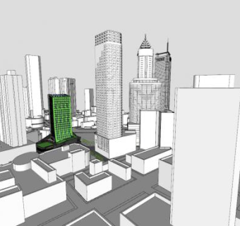 综合体城市规划SU模型下载_sketchup草图大师SKP模型